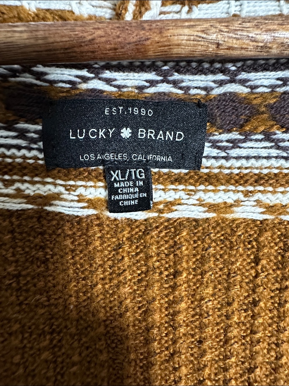 Lucky Brand Southwestern BOHO Knit Open Cardigan Sweater with Pockets Size XL - Picture 3 of 10